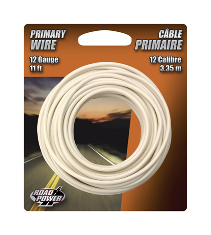 Coleman Cable 11 ft. Stranded 12 Ga. Primary Wire White