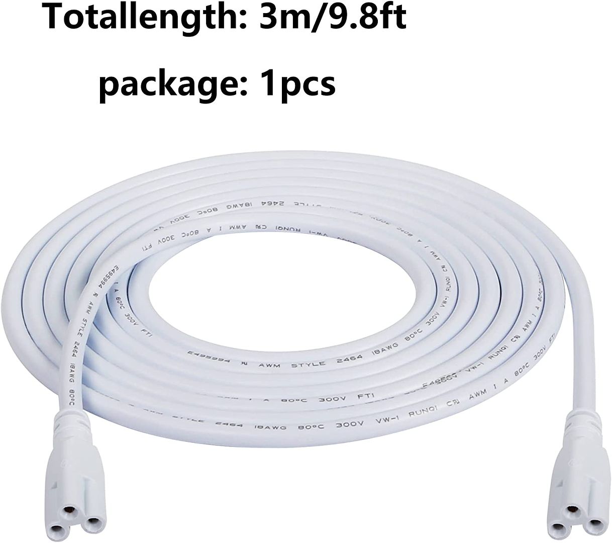 SinLoon UL-LP Certification T5 T8 LED Lamp Connecting Wire Ceiling Lights Daylight LED Integrated Tube Cable Linkable Cords for LED Tube Lamp Holder