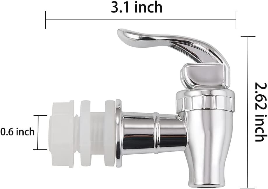 Replacement Spigot for Beverage Dispenser,Push Style Spigots ,Water Dispenser Replacement Spout Silver