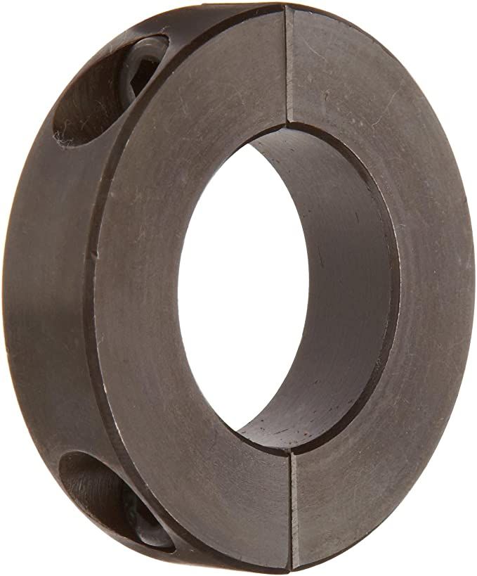 CLIMAX METAL H2C-137 SHAFT COLLAR, TWO PIECE, BLACK OXIDE FINISH, STEEL, 1-3/8" BORE, 2-3/8" OD, 1/2" WIDTH, WITH 1/4-28 X 3/4 SET SCREW