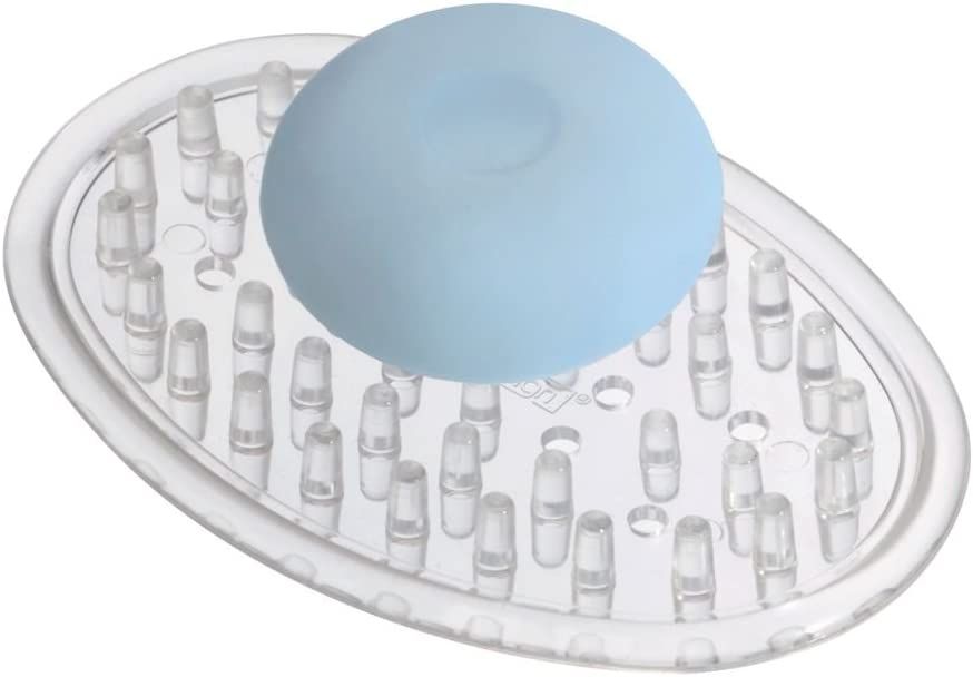 iDesign Plastic Soap Saver, Bar Holder Tray for Bathroom Counter, Shower, Kitchen, 3.25" x 4.75"