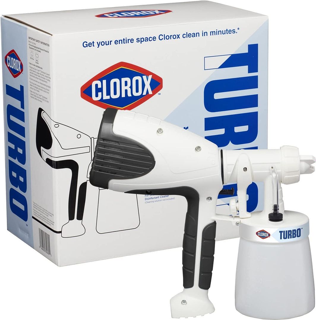 Clorox Turbo Handheld Power Sprayer for Small Businesses, Lightweight, Use With Disinfectant Cleaner, Covers Large Areas