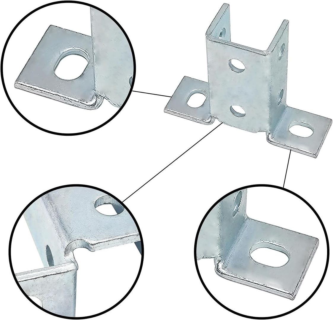 8 Hole Wing Shape 90 Degree Fitting Connector Bracket Braces Fit for 1/2" Bolt in 1 5/8" Strut Channel