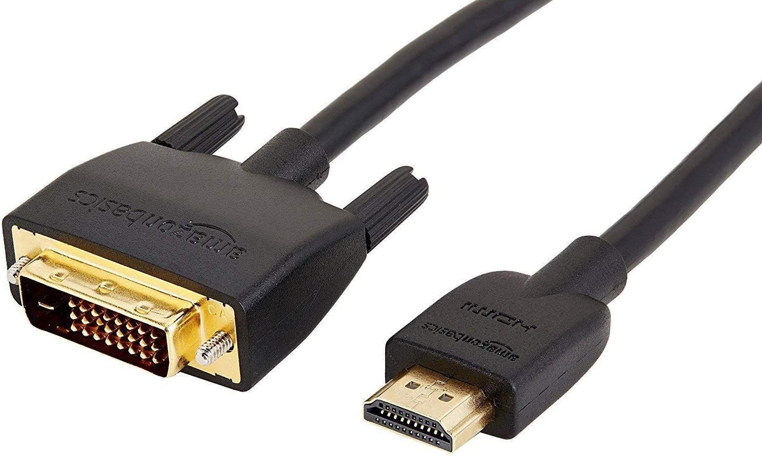 HDMI to DVI Adapter Cable, Black, 6 Feet,