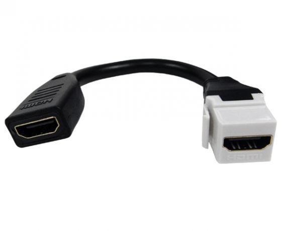 HDMI Keystone Jack Adapter,HDMI Female to Female Pigtail Extension Cable Coupler Jack-6 Inch
