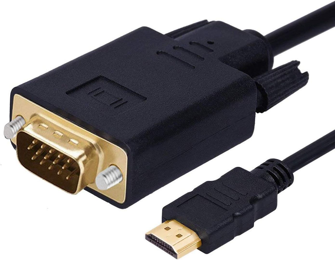 Wonlyus HDMI to VGA Cable Gold-Plated 1080P HDMI Male to VGA Male Active Video Adapter Converter Cord (6 Feet/1.8 Meters)