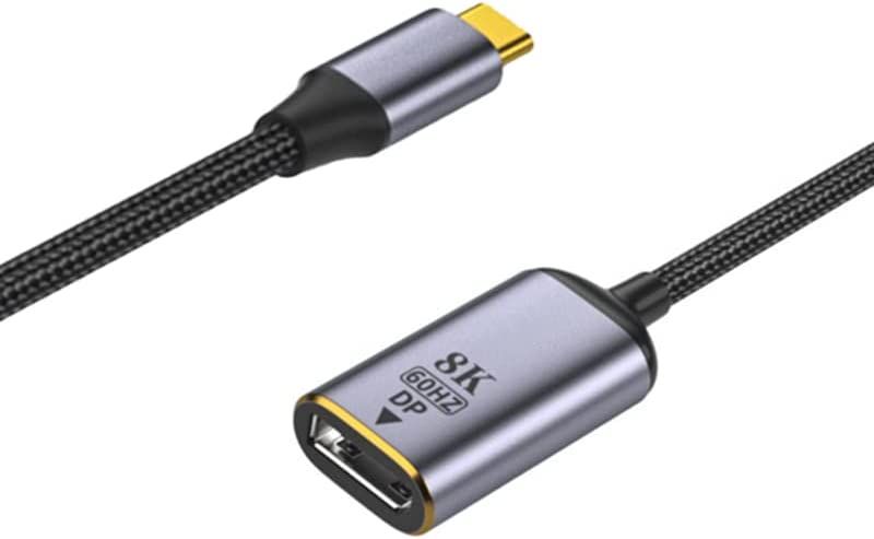 USB C to Displayport 8K 60Hz Adapter Supports 8K@60Hz 4K@144Hz 120Hz 2K@240Hz, Aluminum USB C to DP Adapter 8K 60Hz Video Converter for Monitor Tablet Phone Laptop etc.