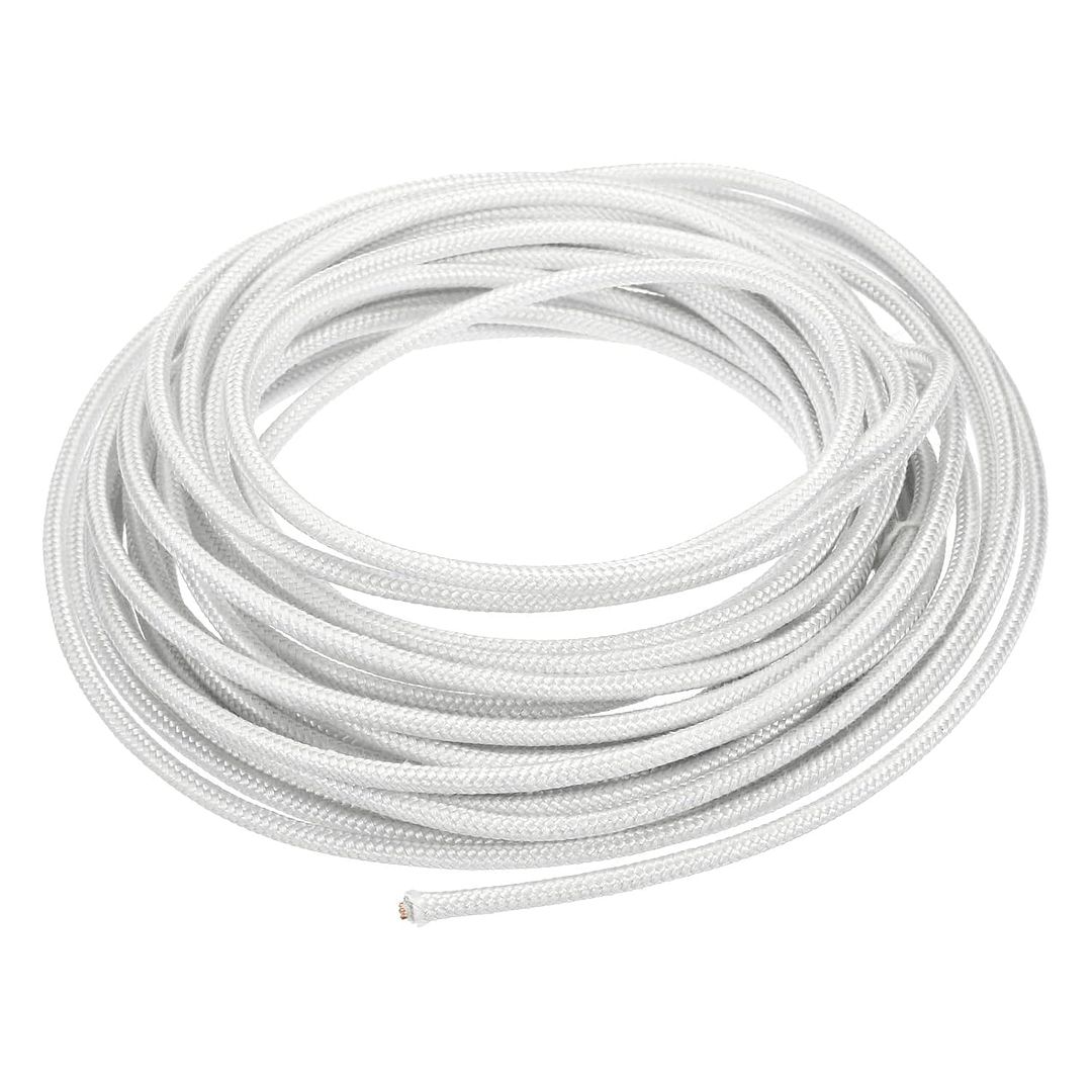 14AWG Electronic Wire, Insulated High Temperature Resistant Electrical Flexible Mica Cable for Lamp Boiler Heater, White