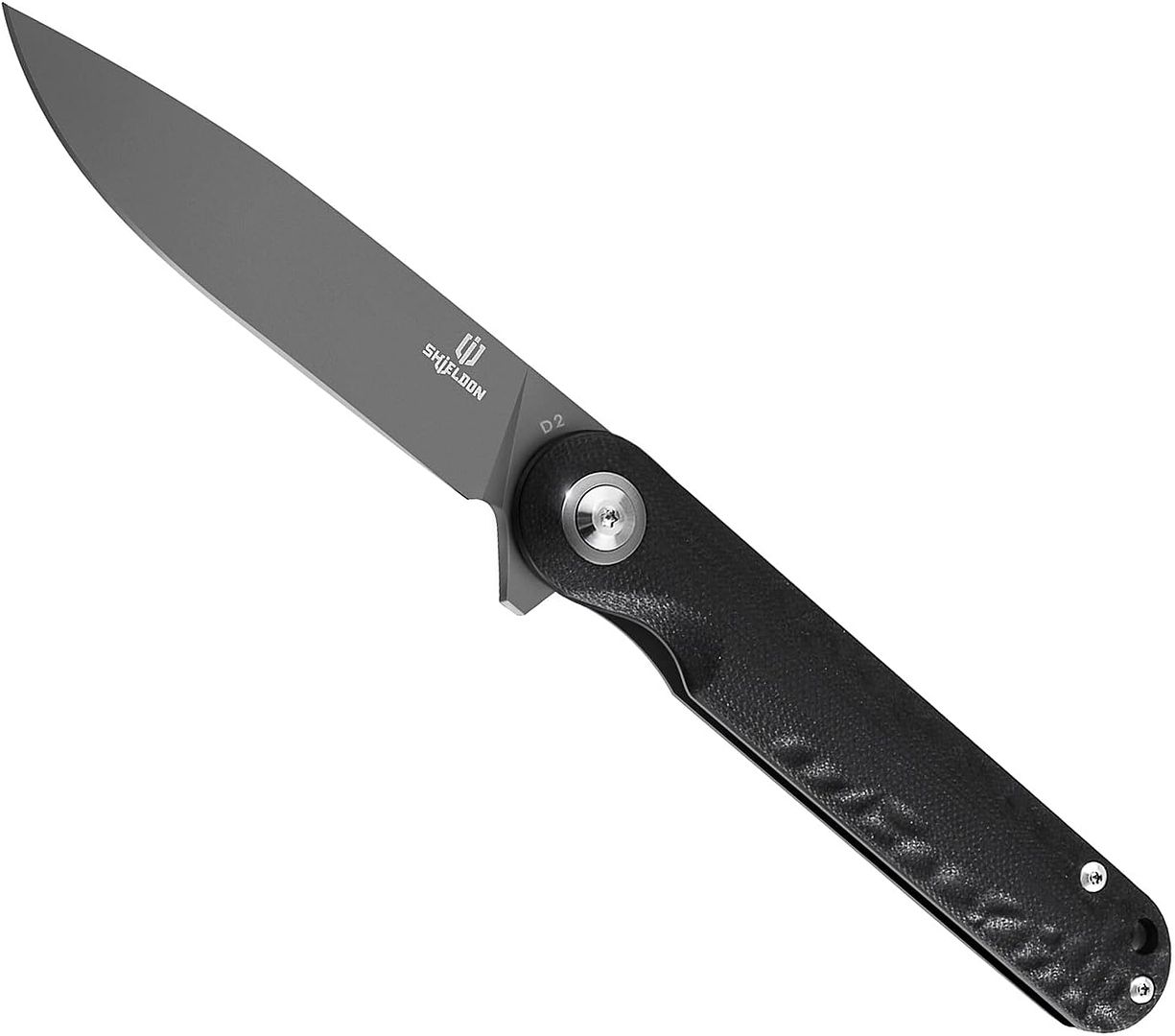 Dinoclier Empoleon Folding EDC Knife, 3.54" Gray D2 Blade G10 Handle Ball Bearings Pivot, Liner Lock Flipper Pocket Knife