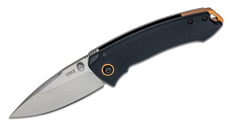 Columbia River CRKT 2522 Lucas Burnley Tuna Compact Folding Knife 2.73" Stonewashed Drop Point Blade, Black G10 and Stainless Steel Handles, Frame Lock