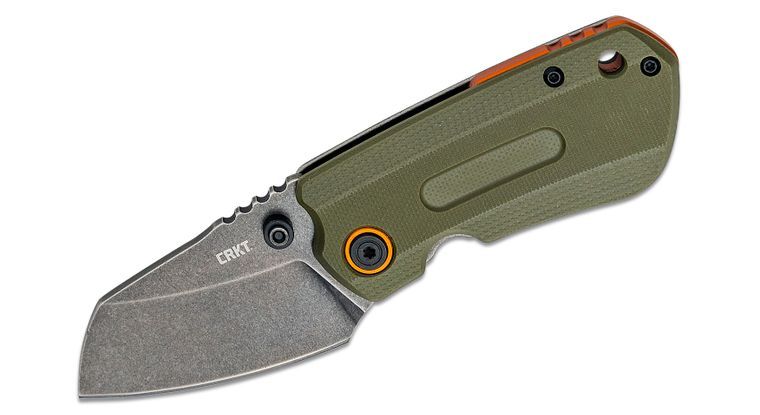 Columbia River CRKT 6277 TJ Schwarz Overland Compact Folding Knife 2.24" D2 Black Stonewashed Plain Blade, OD Green G10 and Stainless Steel Handles, Frame Lock