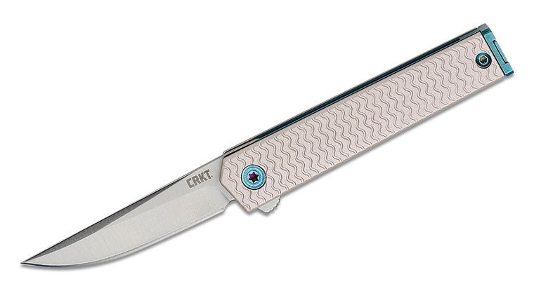 Columbia River CRKT 7081 Richard Rogers CEO Microflipper Knife 2.36" 12C27 Satin Plain Blade, Textured Aluminum Handles, Liner Lock