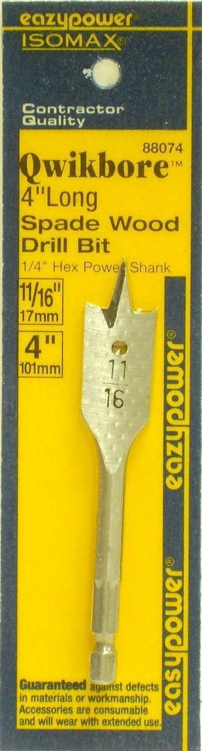 11/16" QWIKBORE 4" SPADE