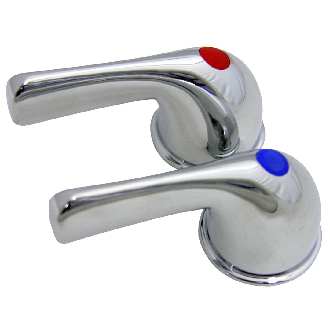 1 PAIR CHROME PLATED FIT-ALL LEVER HANDLES