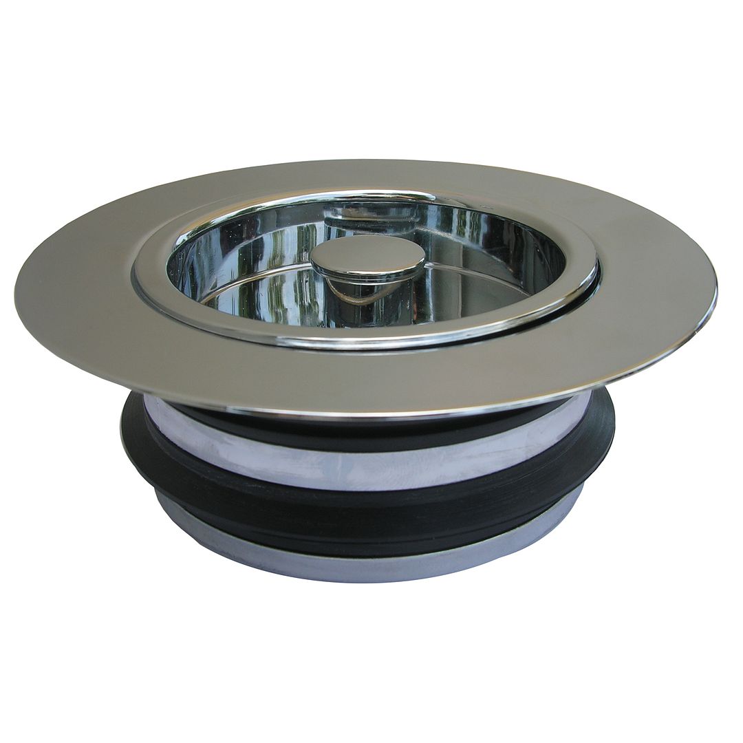 CHROME PLATED HEAVY DUTY PVC UNIVIERSAL DISPOSAL STOPPER & FLANGE