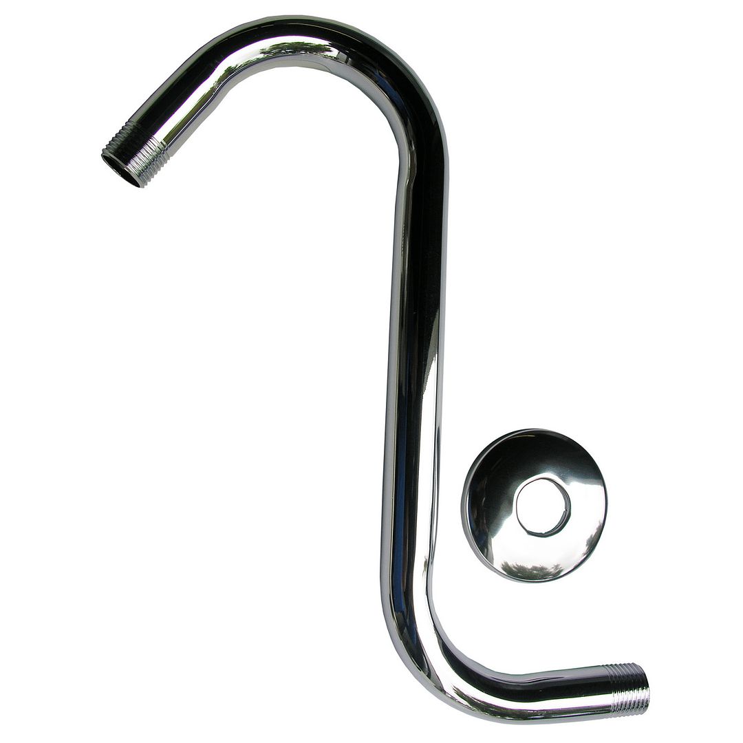 10" 'S' CHROME PLATED SHOWER ARM & FLANGE