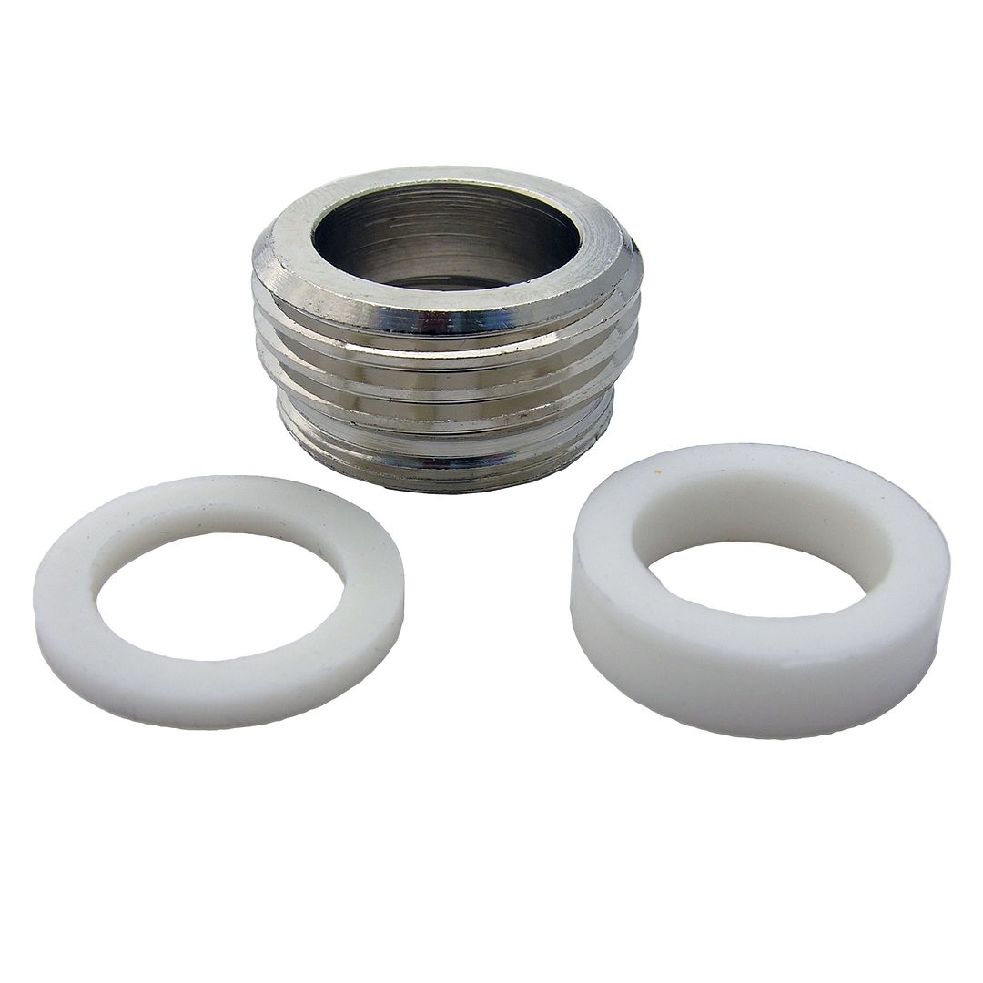 Dual Thread Faucet Aerator Adapter 15/16-27 Male X 55/64 Female Aerator Threads X Male Hose Thread