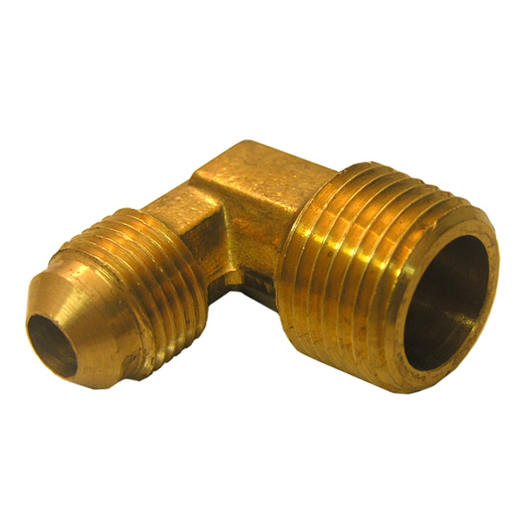 3/8" FLARE X 3/8" MALE PIPE THREAD BRASS ELBOW