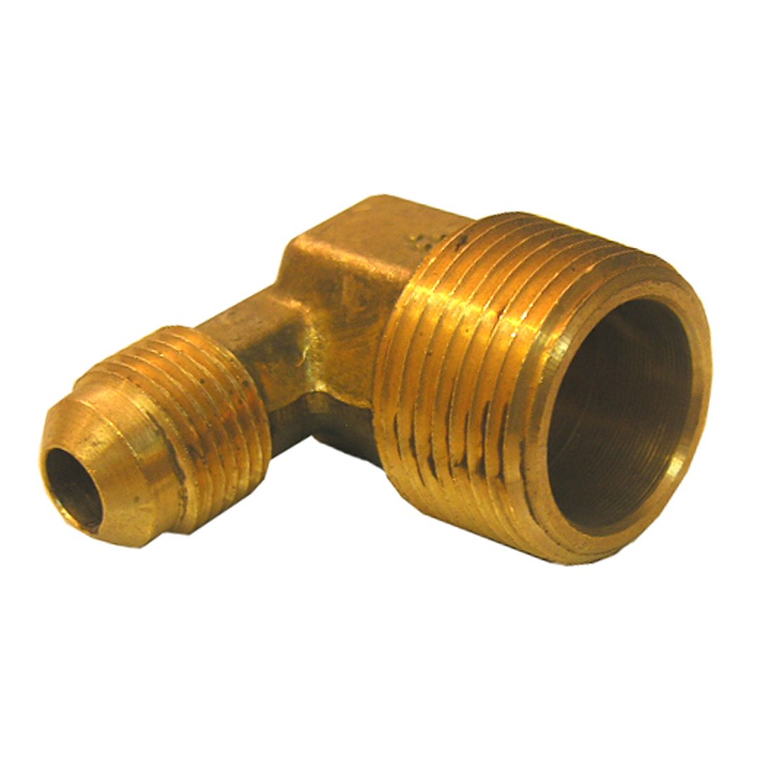 3/8" FLARE X 1/2" MALE PIPE THREAD BRASS ELBOW