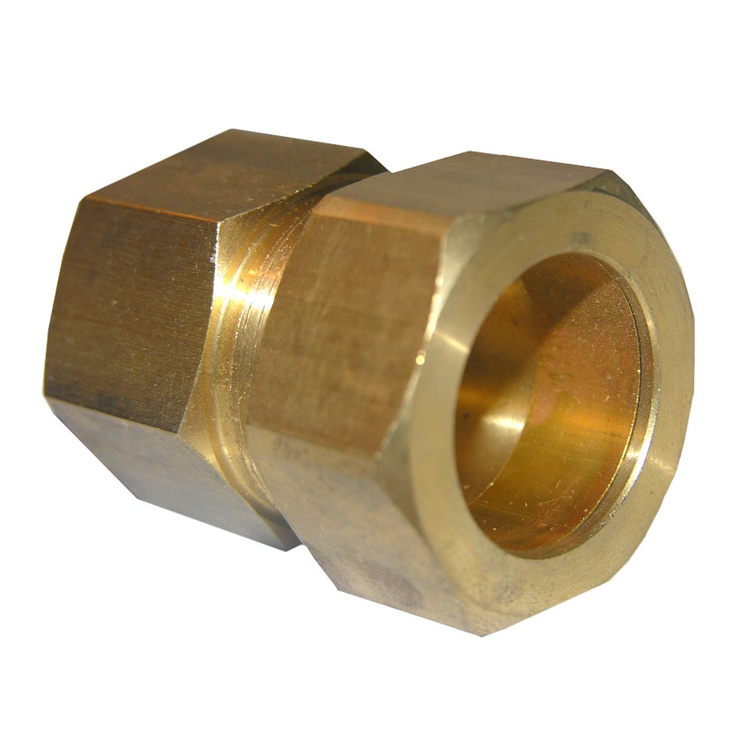 3/8" COMPRESSION X 1/2" FEMALE PIPE THREAD CHROME PLATED BRASS ADAPTER