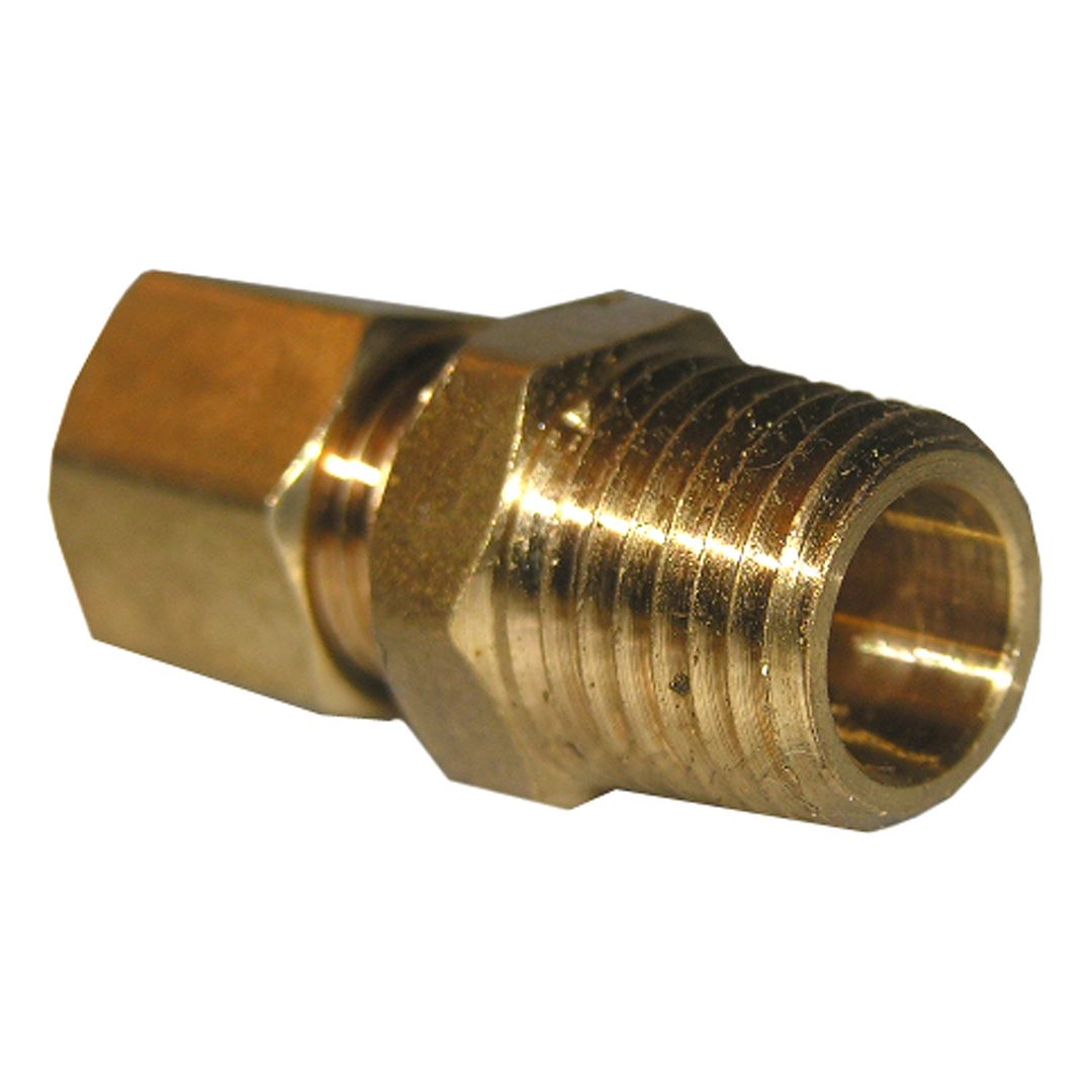 1/8" COMPRESSION X 1/8" MALE PIPE THREAD BRASS ADAPTER