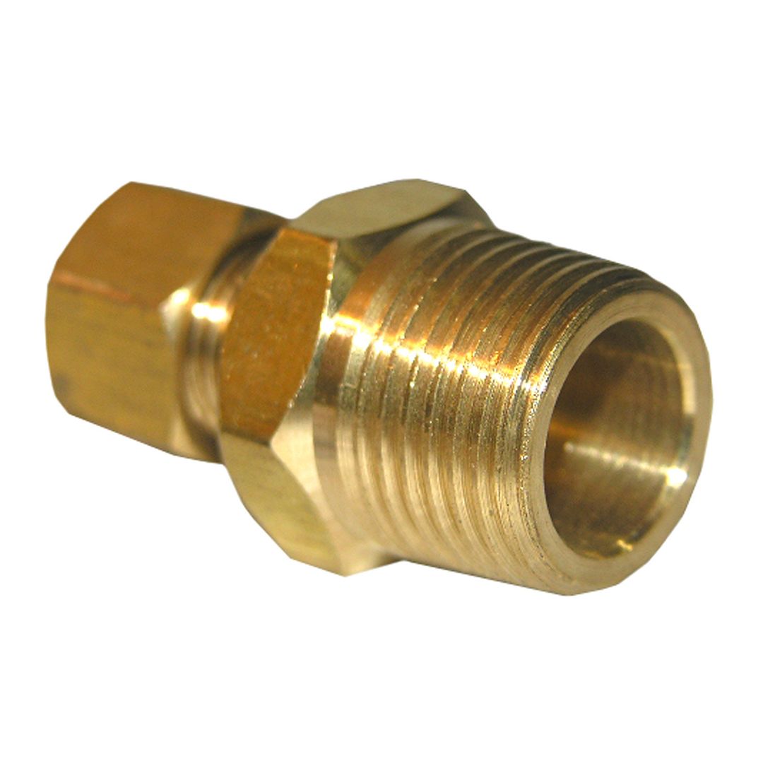 1/4" COMPRESSION X 3/8" MALE PIPE THREAD BRASS ADAPTER