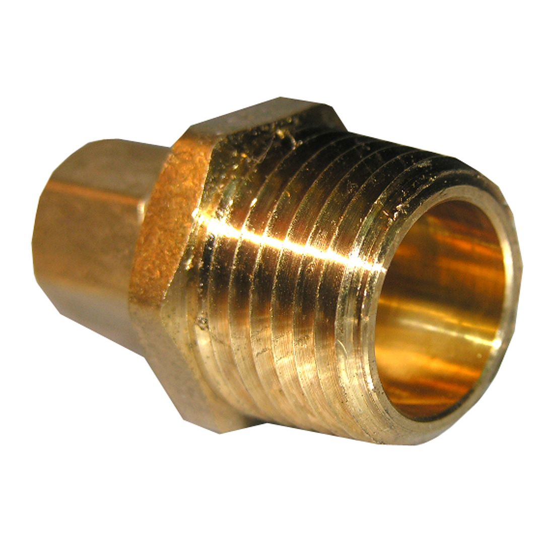 1/4" COMPRESSION X 1/2" MALE PIPE THREAD BRASS ADAPTER