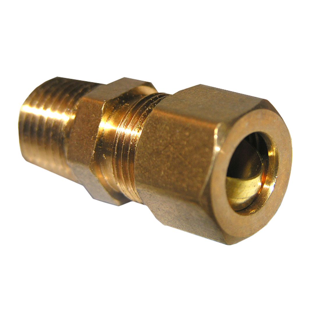 3/8" COMPRESSION X 1/4" MALE PIPE THREAD BRASS ADAPTER