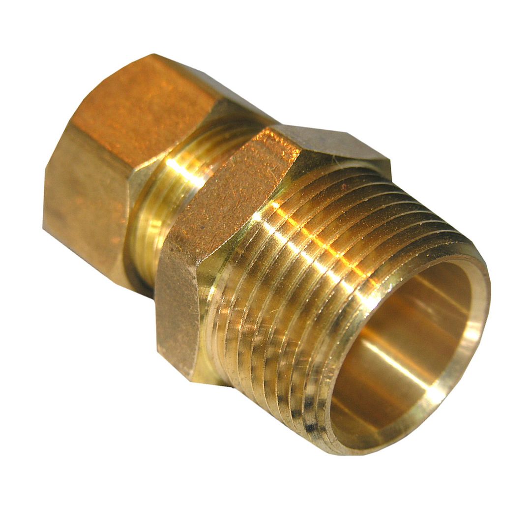 3/4" COMPRESSION X 1/2" MALE PIPE THREAD BRASS ADAPTER