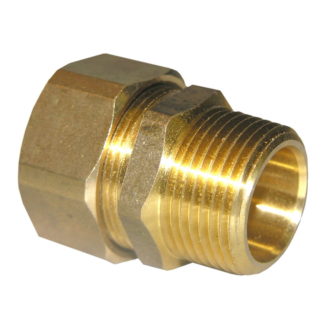 7/8" COMPRESSION X 3/4" MALE PIPE THREAD BRASS ADAPTER