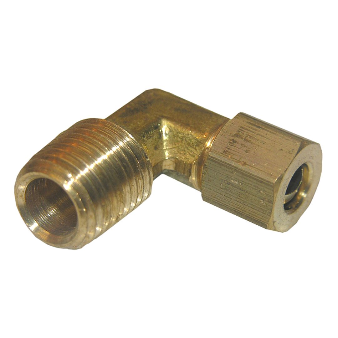 1/4" COMPRESSION X 1/4" MALE PIPE THREAD BRASS ELBOW