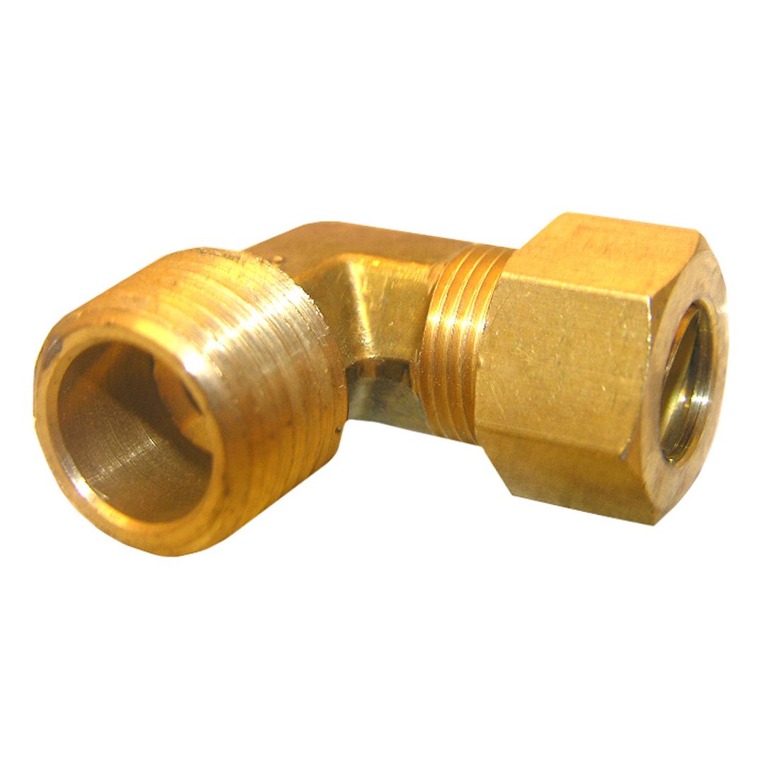 1/2" COMPRESSION X 1/2" MALE PIPE THREAD BRASS ELBOW