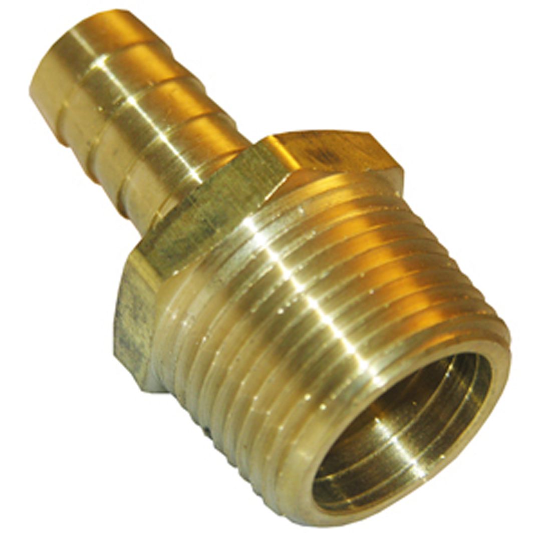 1/8" MALE PIPE THREAD X 1/8" BRASS HOSE BARB ADAPTER