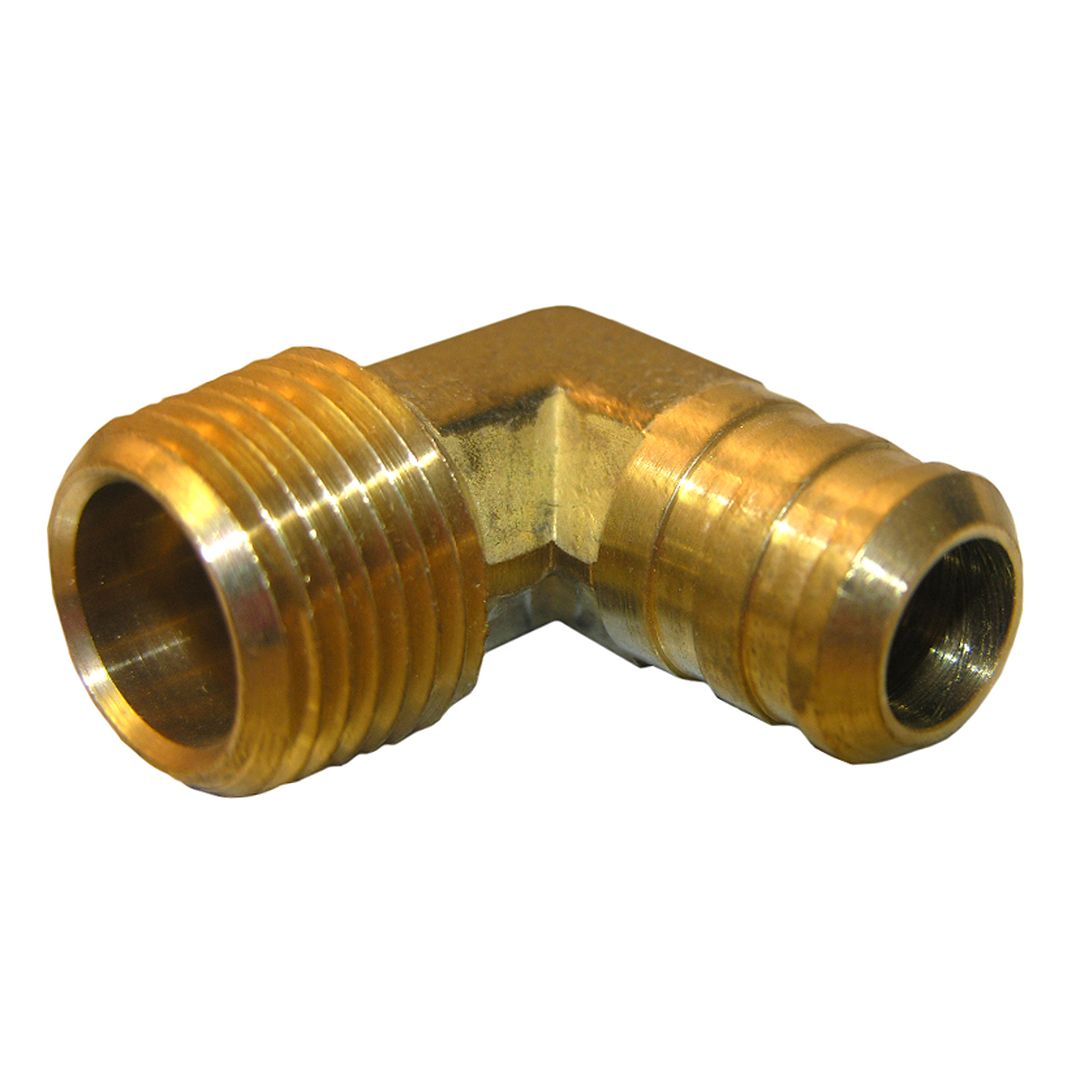 1/2" MALE PIPE THREAD X 5/8" BRASS HOSE BARB ELBOW