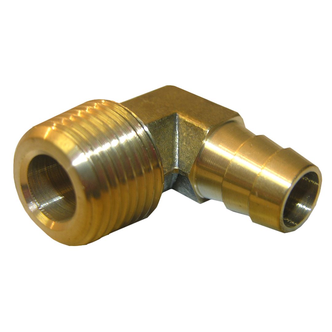 1/2" MALE PIPE THREAD X 1/2" BRASS HOSE BARB ELBOW