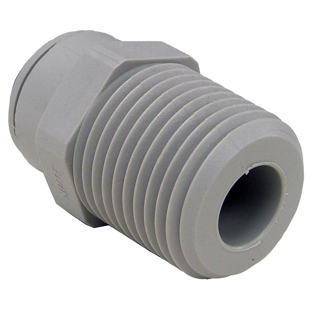 PLASTIC PUSH IN FITTING, 3/8" OD TUBE X 1/2" MALE PIPE THREAD ADAPTER