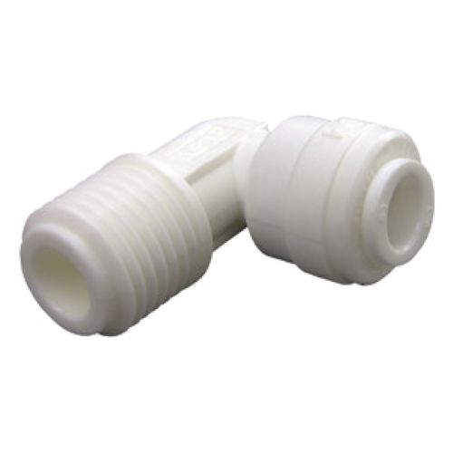 PLASTIC PUSH IN FITTING 1/4" OD X 1/4"TUBE X MALE PIPE THREAD 90 DEGREE ELBOW
