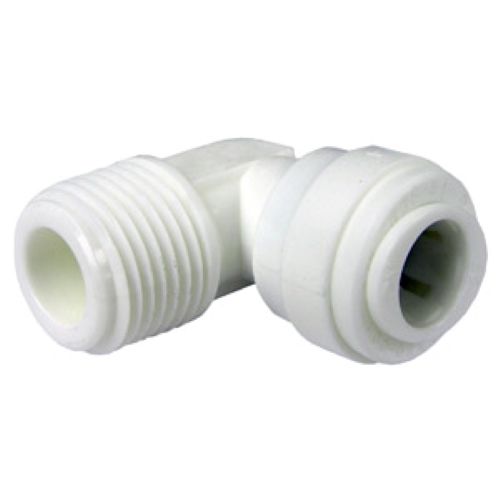 PLASTIC PUSH IN FITTING 3/8" OD X 3/8" TUBE X MALE PIPE THREAD 90 DEGREE ELBOW