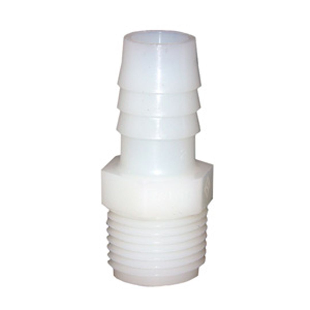 NYLON BARB FITTING, 1/2" X 1/4", INSERT X MALE PIPE ADAPTER