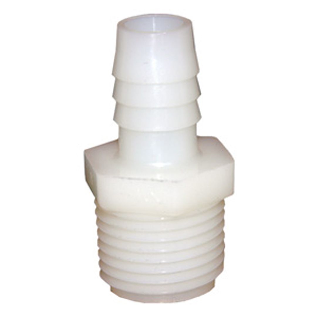 NYLON BARB FITTING 5/8" X 1/2" INSERT X MALE PIPE ADAPTER