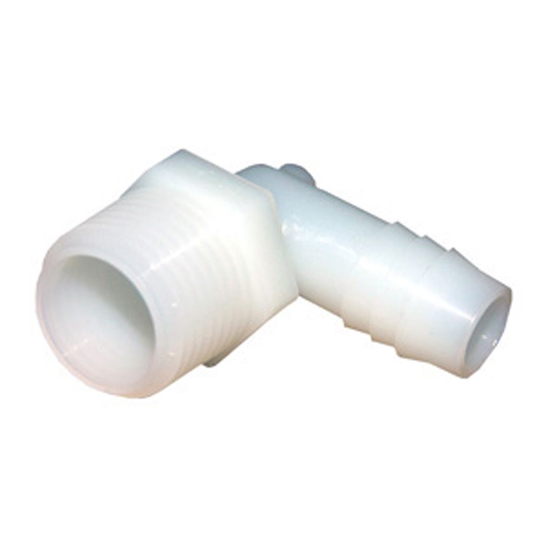 NYLON BARB FITTING 3/8" INSERT X MALE PIPE 90 ELBOW