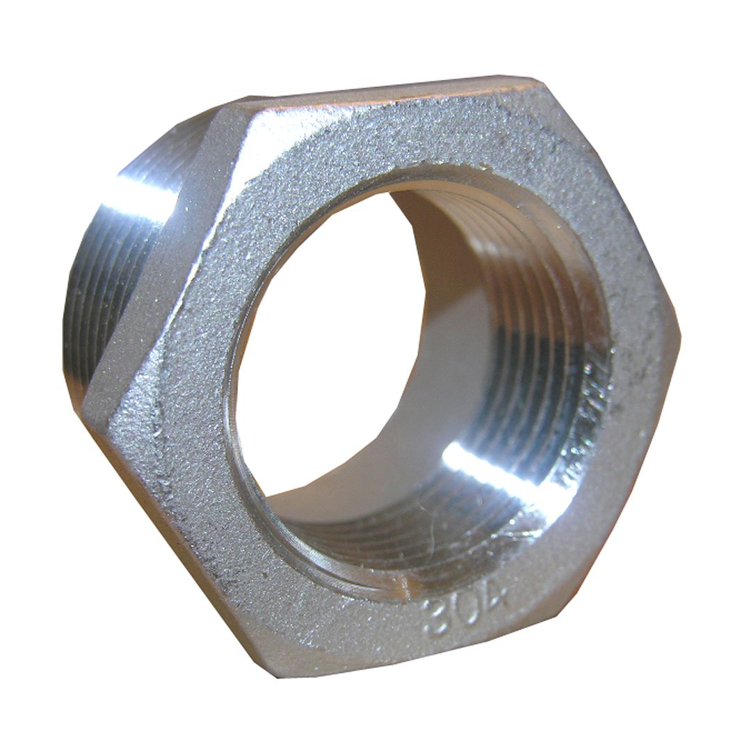 1-1/2" X 1-1/4" STAINLESS STEEL HEX BUSHING
