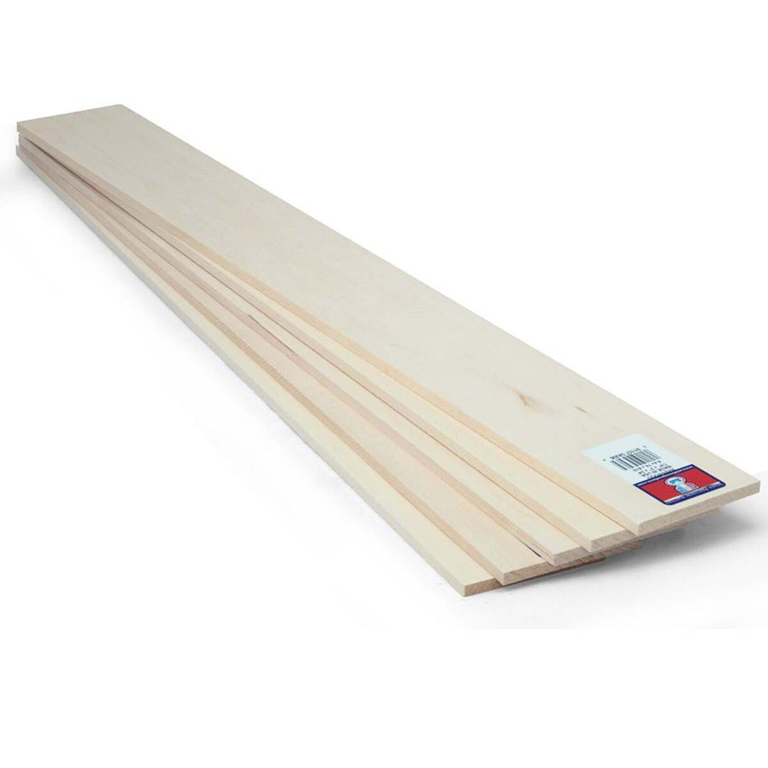 Midwest Products 4006 1/4" x 3" x 36" Basswood Sheet