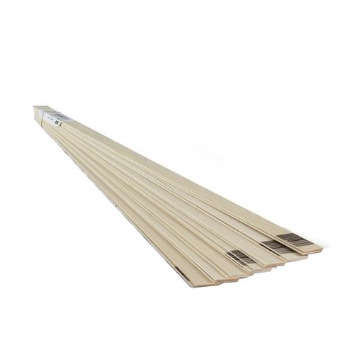 Midwest Products 4102 Basswood Sheet, 24 in L, 1 in W, 1/16 in Thick, Wood