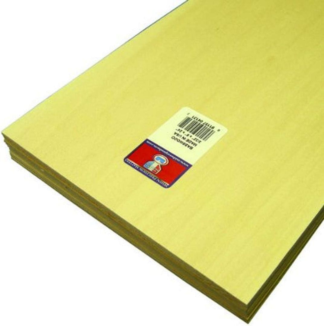 Midwest 4131 Micro-Cut Quality Basswood Sheet, 0.09375 by 8 by 24-Inch