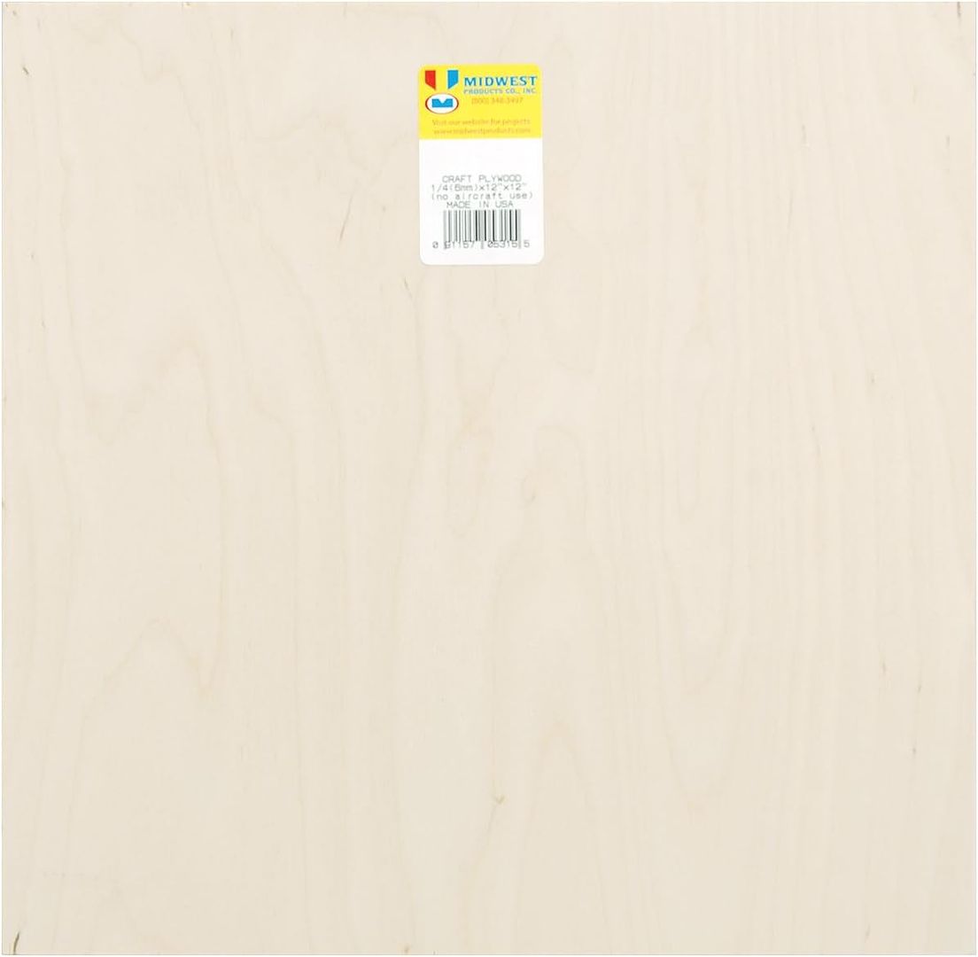 Midwest Products 5315 Plywood Sheet, 12" X.25"X12"