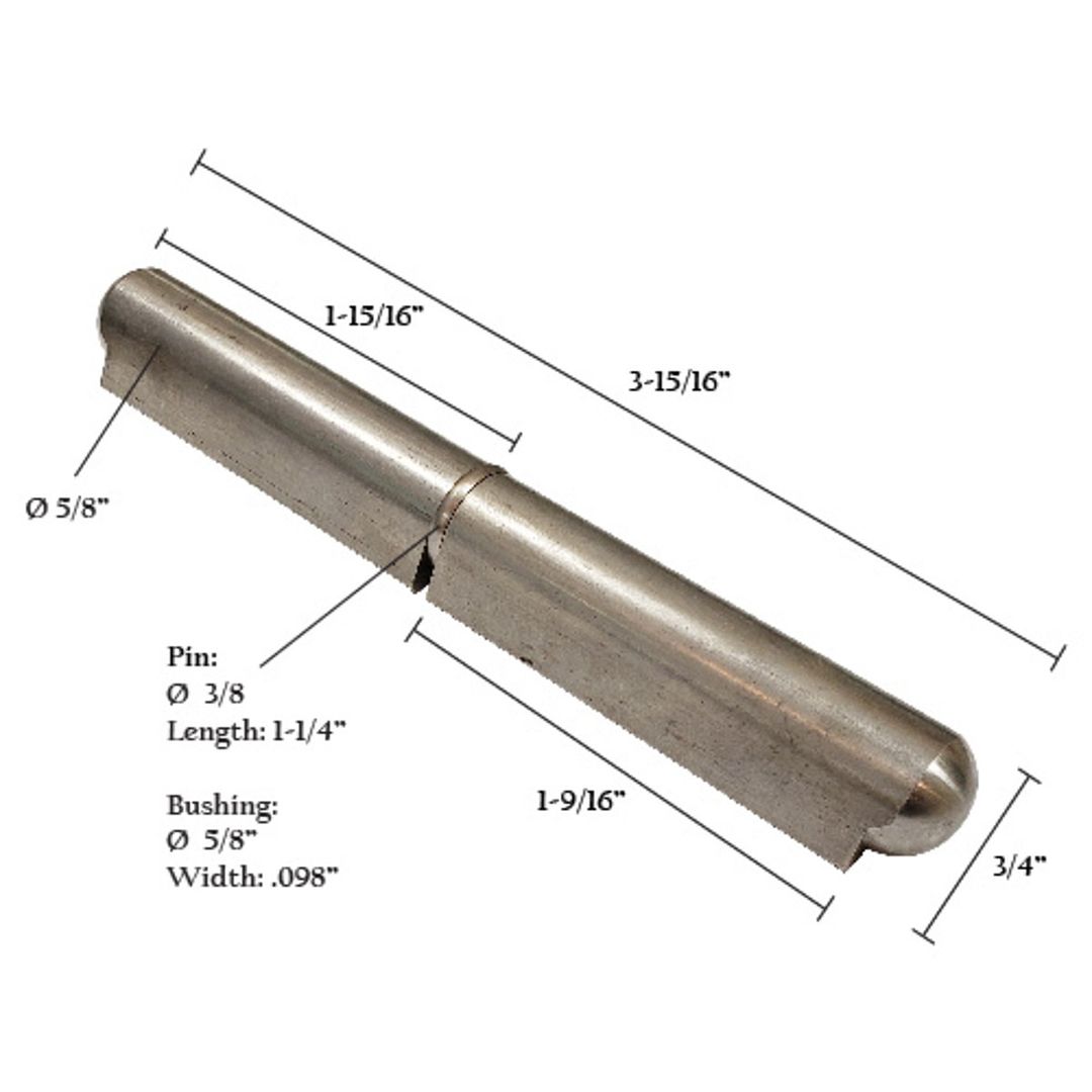 Stainless Steel Bullet Hinge With Stainless Steel Pin & Bushing 4"