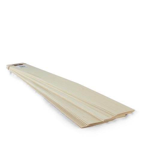 Midwest Products 4301 Basswood Sheet, 24 in L, 3 in W, 1/32 in Thick, Wood
