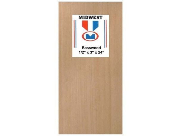 Midwest Products 4309 1/2 X 3 X 24 BASSWOOD
