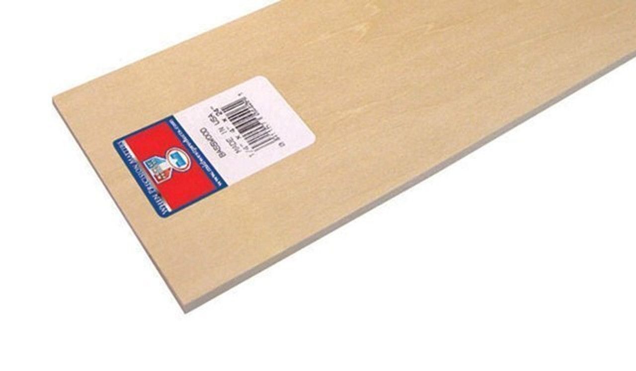 Midwest Products 4406 1/4" x 4" x 24" Basswood Sheet